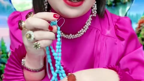 250528-14 Sleeping Beauty Turquoise Bead Strand: Flowing Gem Love Letter