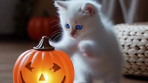 Pumpkin Kitty Spook & Cuddle 🎃😺 | Halloween Cat Short #Shorts
