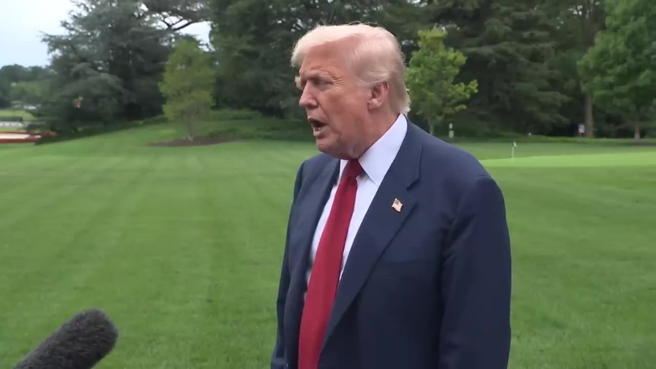 President Trump Gaggles with Press