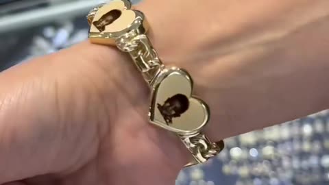 10K Gold Custom Heart Picture Bracelet