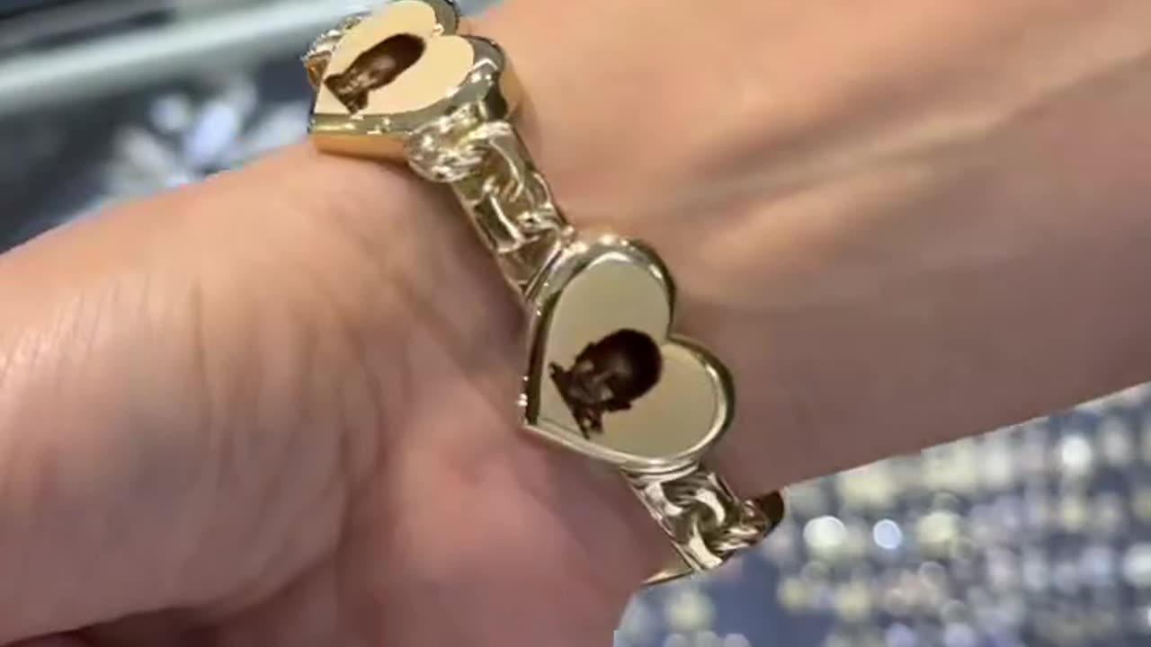 10K Gold Custom Heart Picture Bracelet