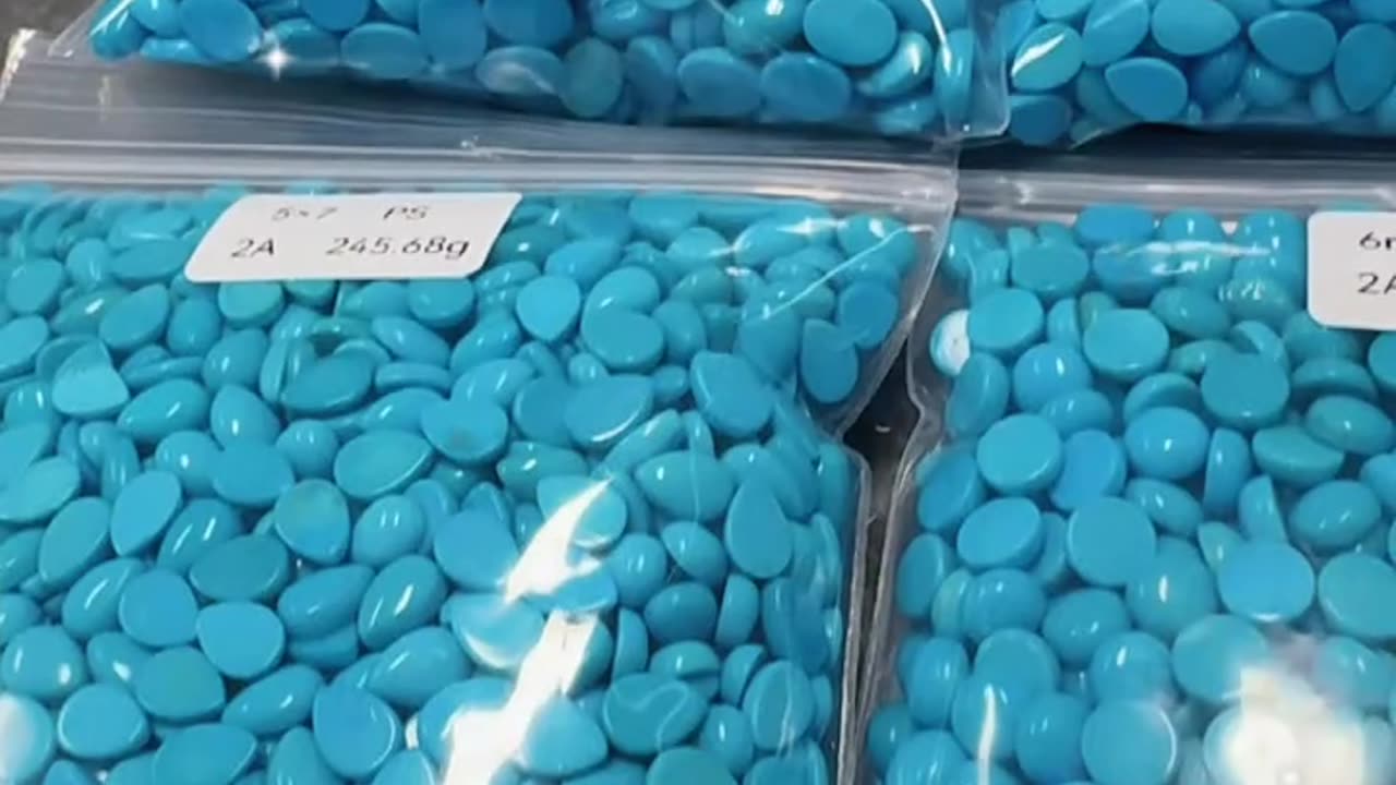 250519-3 Natural Turquoise Bead String: Wear Glacier Blue with Ambiance