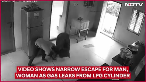 Incredible: LPG Gas Explosion | Narrow Escape For Man, Woman As Gas Leaks From L