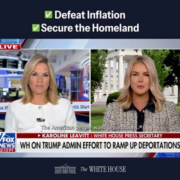 Press Sec Karoline Leavitt The President has delivered on his two core campaign promises...