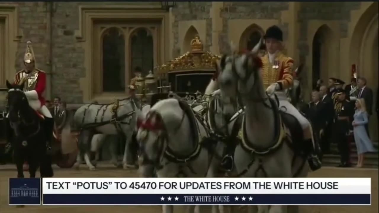 Trump Arrives At Windsor Castle In A Horse drawn Carriage