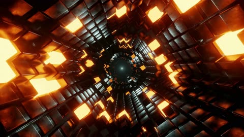 Dynamic Neon Tunnel Animation with 3D Effects - 4K