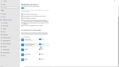 Turn system notifications off