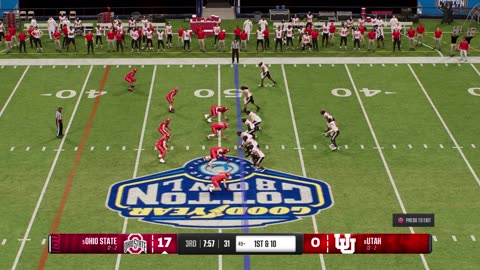 EA Sports College Football 25 Ohio State Dynasty Year 1 Game 15 College Football Playoff Semifinal Ohio State Vs Utah CPU Vs CPU