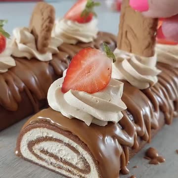 Recipe #nobakedessert #biscoffcake