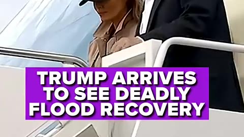 Trump arrives to tour Texas flood