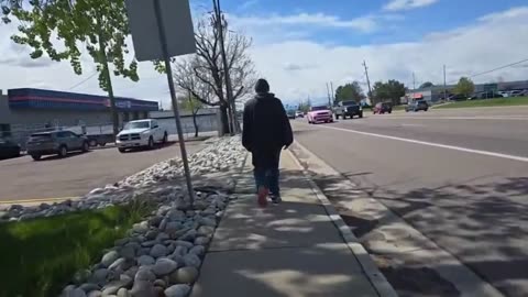 Man walks away like a coward or maybe to dump his d@pe tried to meet young girl