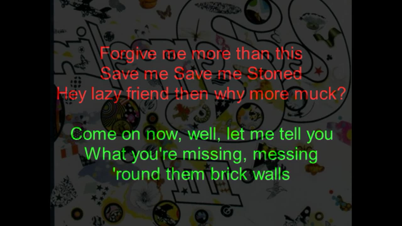 Led Zeppelin III #9 Bron Y Aur Stomp (backward lyrics in red)