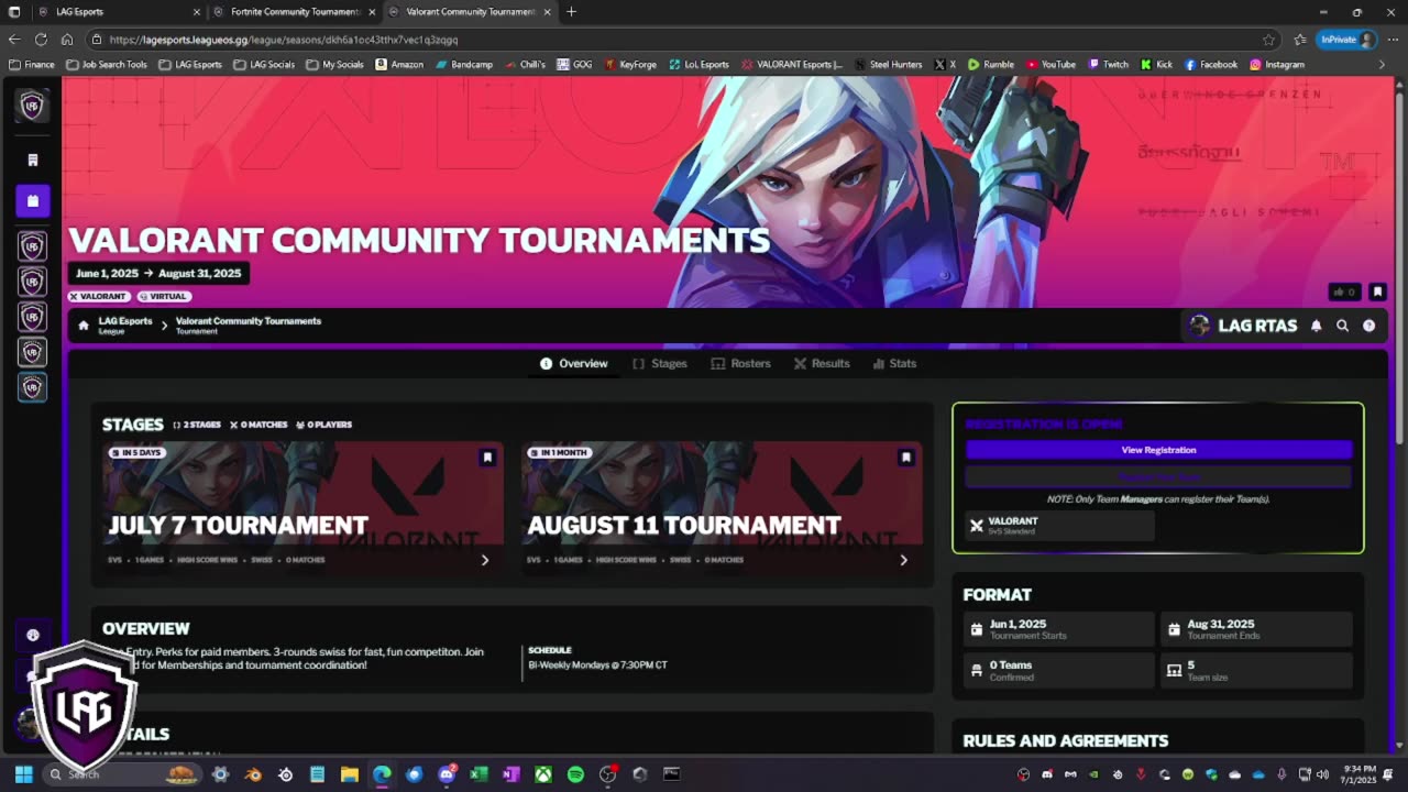 How to register for a tournament on League OS - LAG Esports