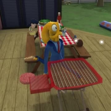 Kira tried to fry a burger, but ended up frying her own tentacle )) #octopus #gaming #funny #comedy