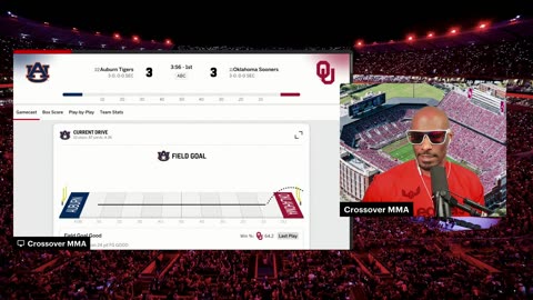 #22 Auburn vs #11 Oklahoma Watch Along & UFC Perth Preview Stream