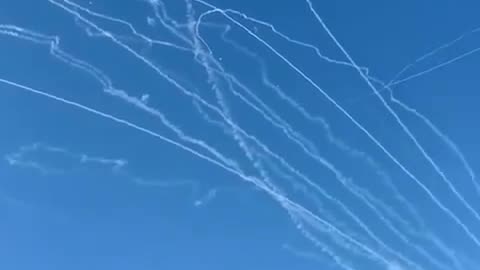 Another view of Iran's missile attacks this morning on the occupied territories