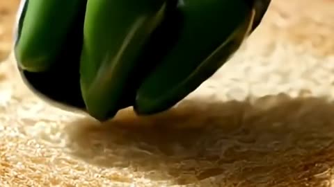 Glass Vegetable Spreading on Toast ASMR (Pt.1)🥕🌶️🍞 #satisfying #asmr #food