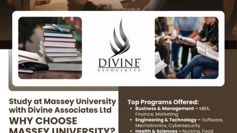 Unlock Your Future: Study at Massey University with Divine Associates Ltd