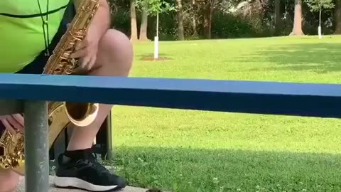 The man who practiced his saxophone every morning in the park got a rare fan.