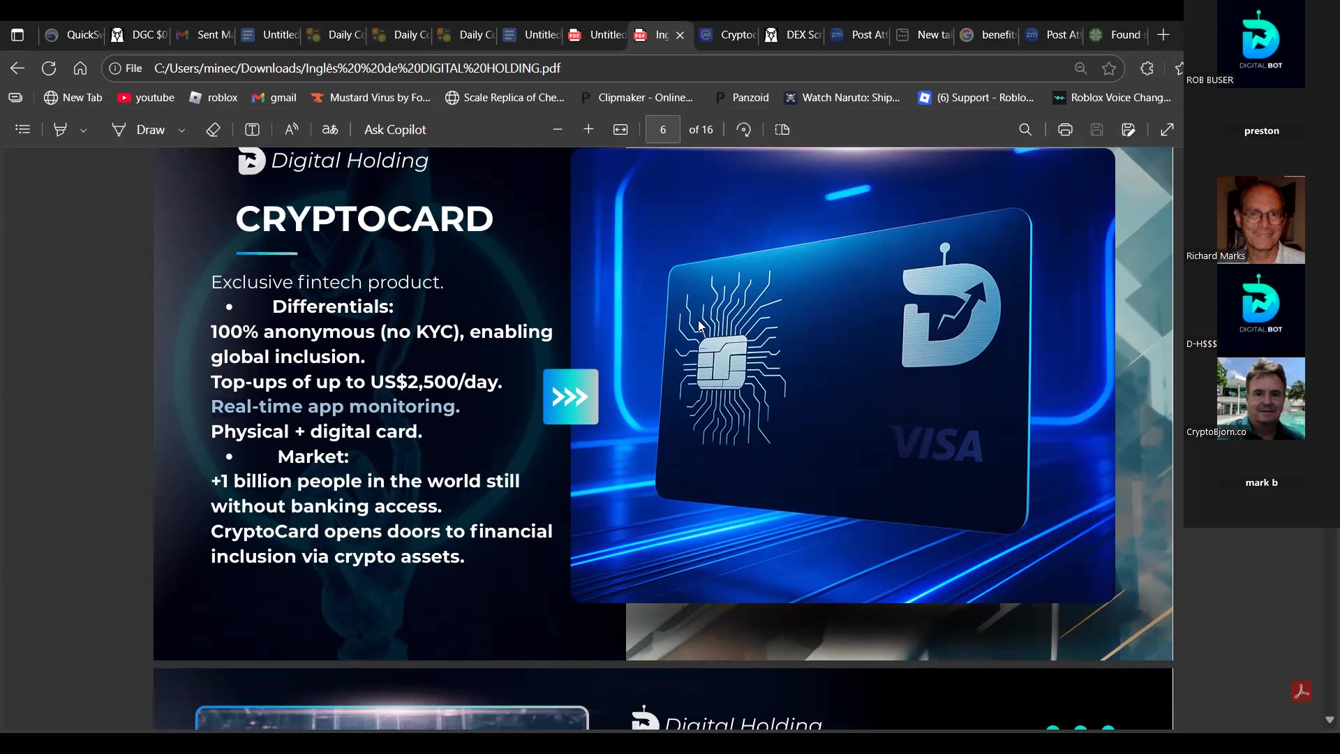 DIGITAL HOLDING (zoom part 2 only) AI CRYPTO PROFITS & MORE - TOP TEAM ROB BUSER