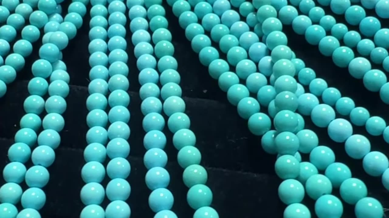 250609-8 Turquoise Bead Strand: Flowing Jade Galaxy on the Wrist