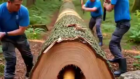 Incredible: rescue mother duck and ducklings from giant log #animals #funny #sho
