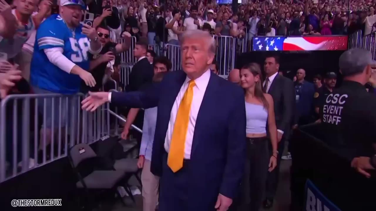 President Trump makes his grand entrance tonight at UFC 314 in Miami