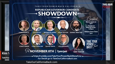 TAKE YOUR POWER BACK CALIFORNIA GOVERNOR FACE-OFF ROUND 4