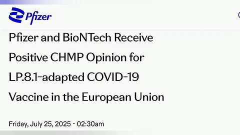 Pfizer Announces Freshly Updated Killer Vaccines for Europe!