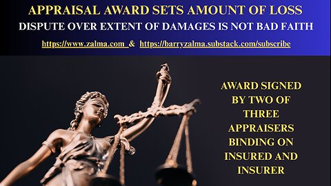 Appraisal Award Sets Amount of Loss