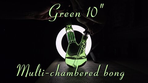 Green 10" multi-chambered bong