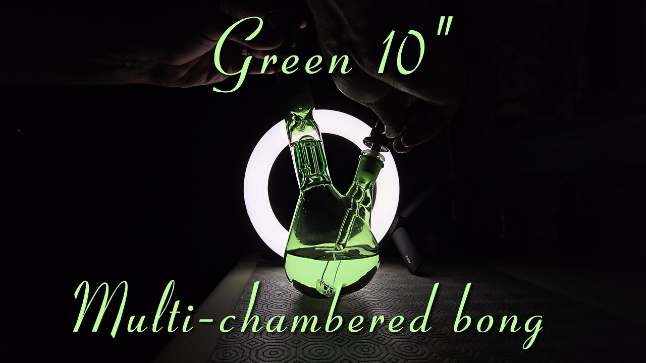 Green 10" multi-chambered bong