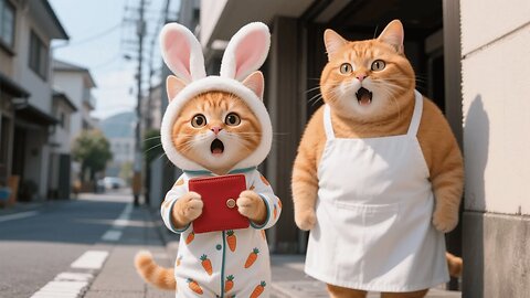 Mama Cat & Ginger Kitten Found a Lost Wallet, Returned It, and Received a Thank You Meal