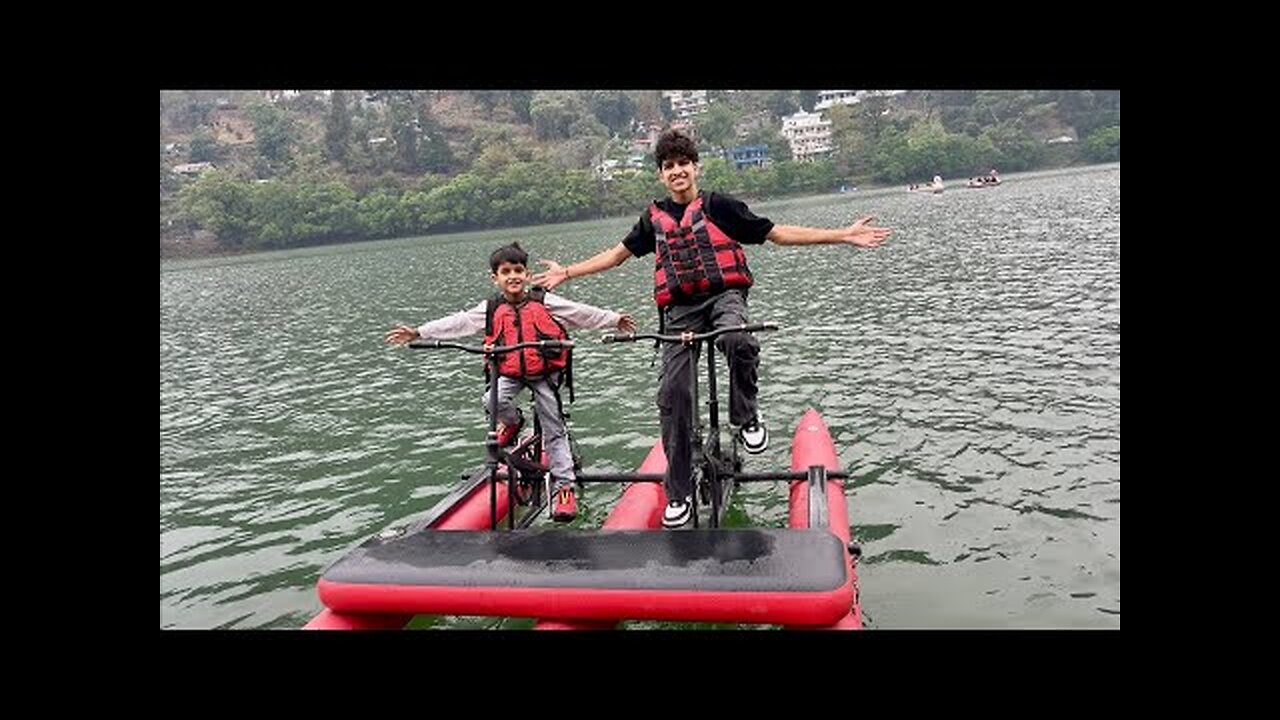 Lake Mein Cycle Chaladi 😍 @sauravjoshivlog3288