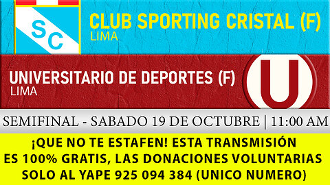 SPORTING CRISTAL VS UNIVERSITARIO | SEMIFINAL FUTBOL FEMENINO