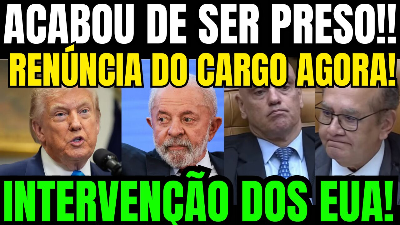BOMBA!! ACABOU DE SER PRESO EM FLAGRANTE!! INTERVENÇÃO DOS EUA! LULA DESESPERADO!