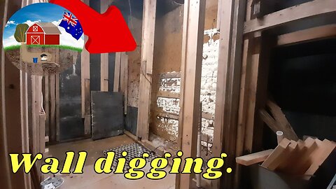 Digging the bunker wall for reinforcing. Ep60