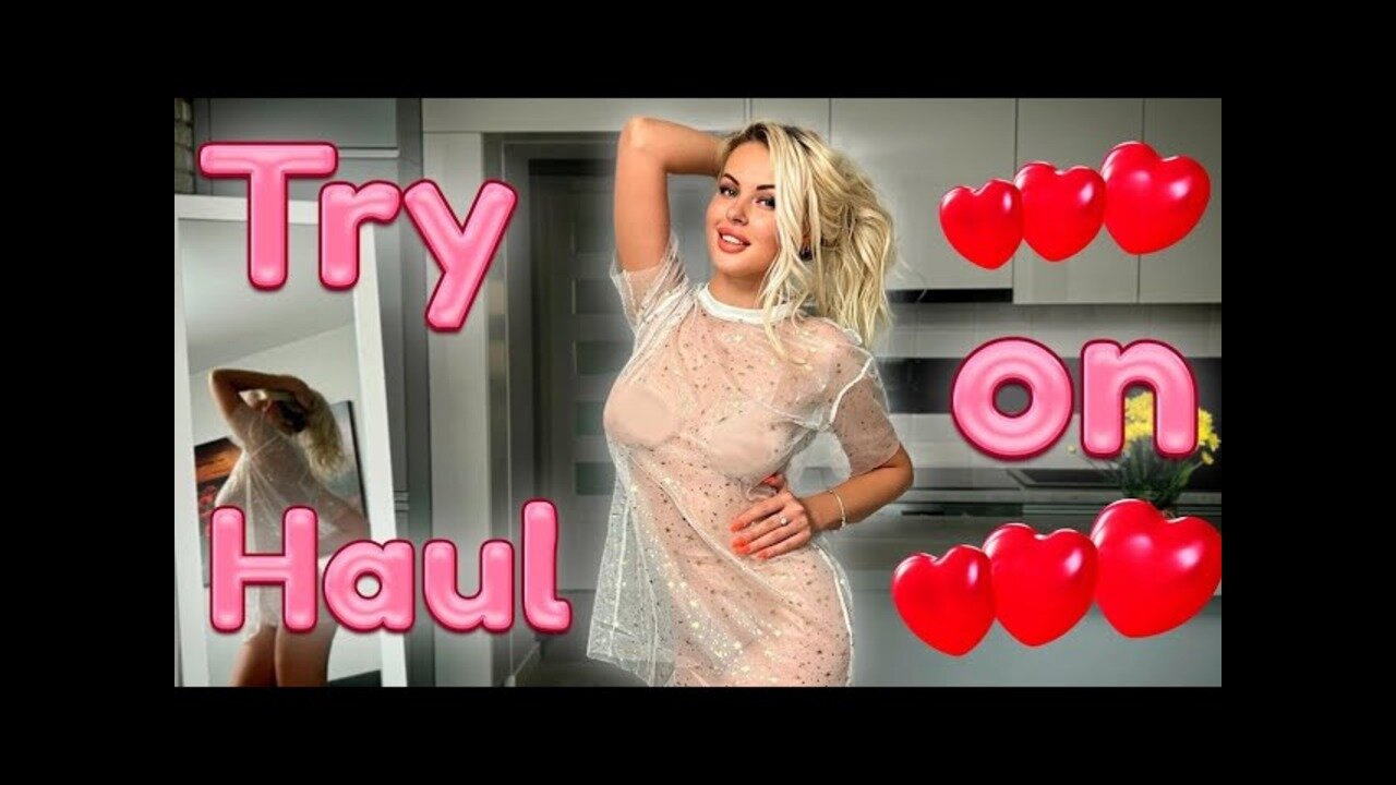 Transparent dress try on haul video 👙