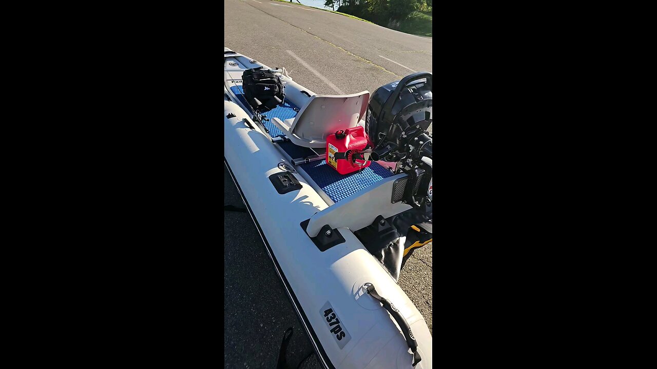 Seaeagle Paddleski 437 with Suzuki 2.5 outboard.