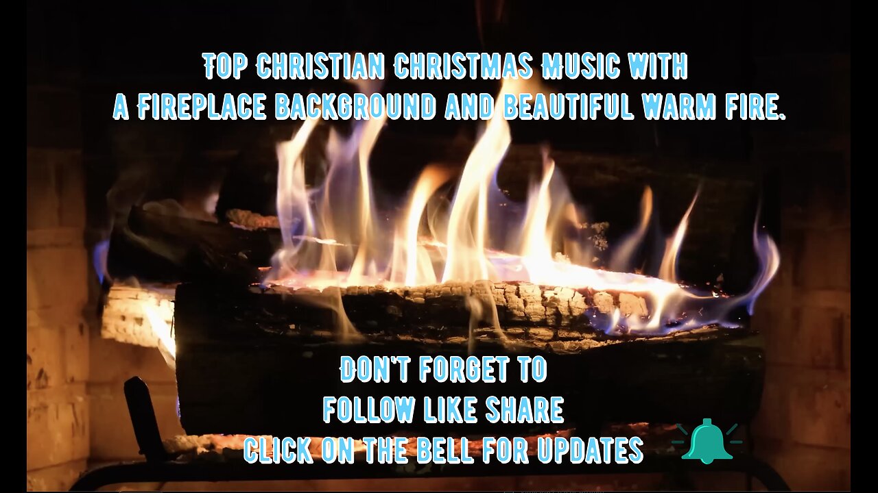 Top Christian Christmas Music with a Fireplace background and beautiful warm fire.