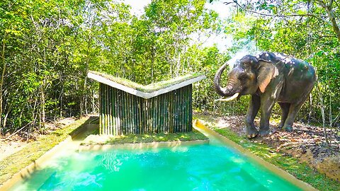 How to Build The Most Secret Bamboo House with Swimming Pool Door