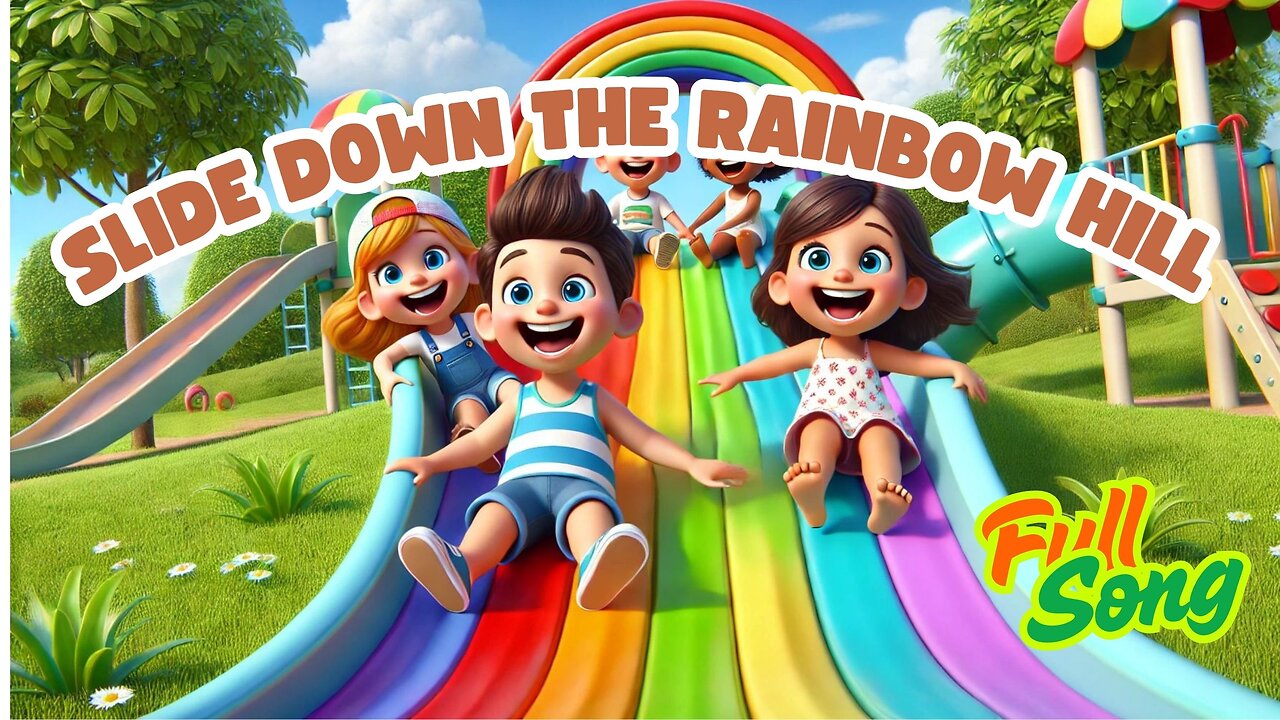 Slide Down the Rainbow Hill | Color Song & Playground Fun for Kids 🎶
