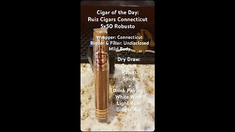 Ruiz Cigars Connecticut 5x50 Robusto #Shorts #Short #CigarOfTheDay #Review
