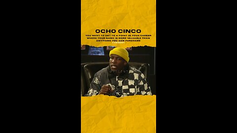 U want to get to a point in ur career where ur name is more valuable than anything you can purchase