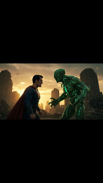 Epic Superhero Showdown: Superman vs. Alien Foe | High-Action Animation