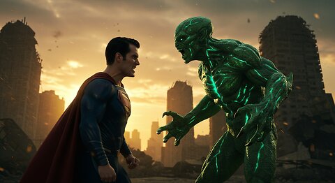 Epic Superhero Showdown: Superman vs. Alien Foe | High-Action Animation