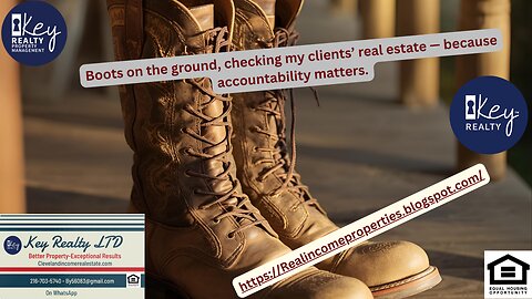 Boots on the ground, checking my clients’ real estate — because accountability matters.