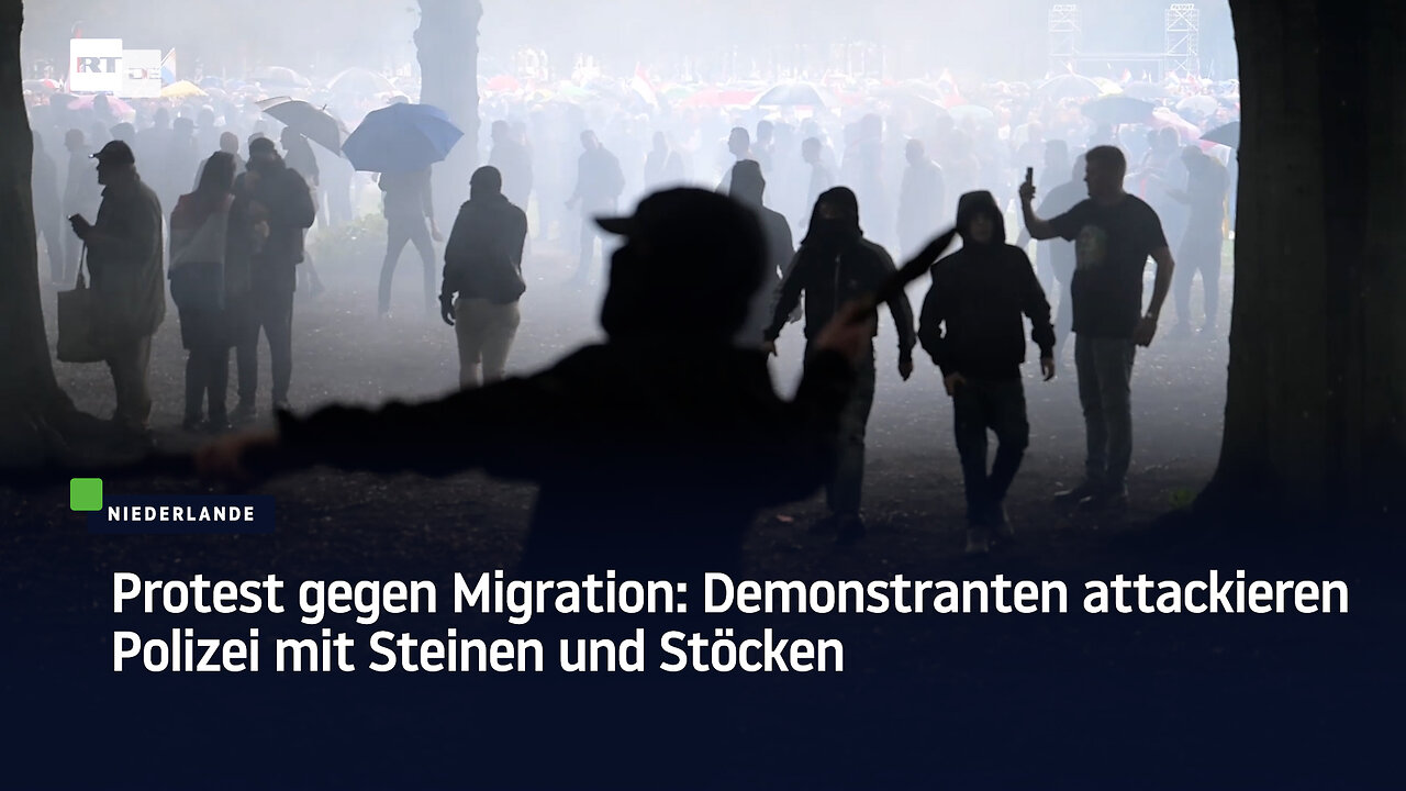 Protest gegen Migration: Demonstranten attackieren Polizei mit Steinen und Stöcken