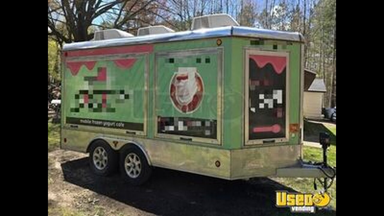 2016 7.5' X 16' Mobile Frozen Yogurt Trailer | Ice Cream Concession Trailer for Sale in Michigan!
