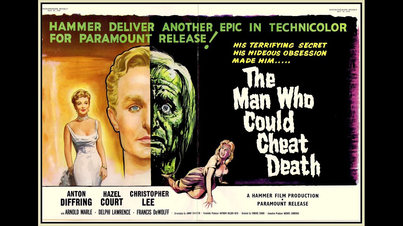 THE MAN WHO COULD CHEAT DEATH (1959) movie trailer HAMMER